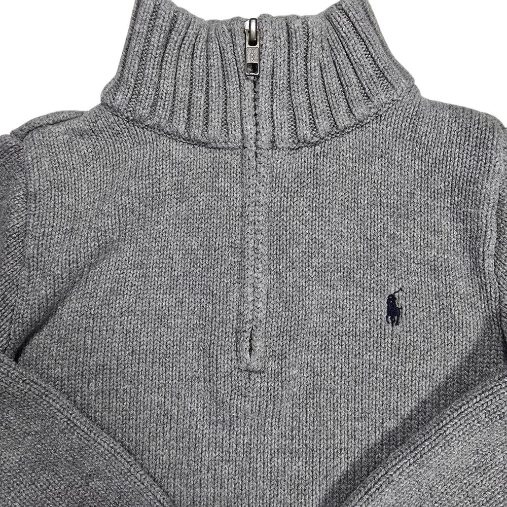 Polo Ralph Lauren Quarter Zip Gray Color Boys Size 6 100% Cotton Pony - Picture 2 of 9